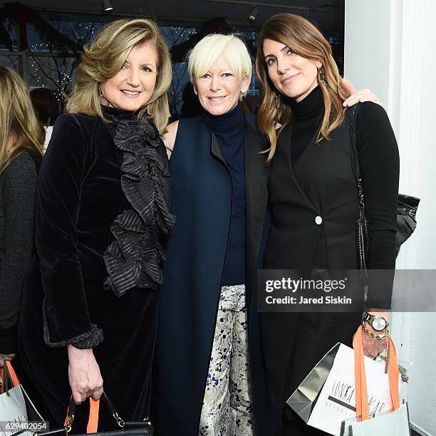 Arianna Huffington, Joanna Coles and Michele Promaulayko attend Hearst Chief Content Officer Joanna Coles Hosts the Hearst 100 Luncheon at Michael's...