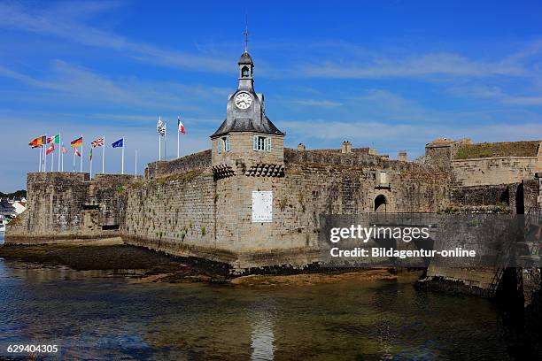 France, Brittany, at the harbor of Concarneau, The southwestern corner of the wall of the Ville close