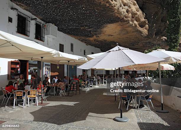 Spain, Andalusia, white village in the Sierra de Grazalema, Setenil de las Bodegas is a small village between Ronda and Olvera in the province of...