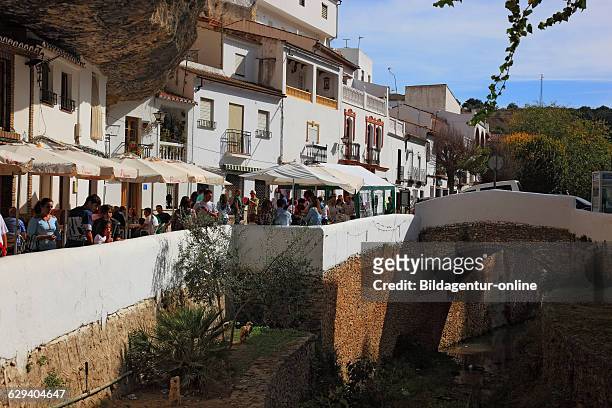 Spain, Andalusia, white village in the Sierra de Grazalema, Setenil de las Bodegas is a small village between Ronda and Olvera in the province of...