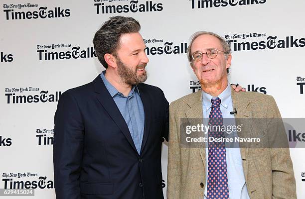 Actor Ben Affleck and Chip McGrath attend TimesTalks at NYU Skirball Center for the Performing Arts on December 12, 2016 in New York City.