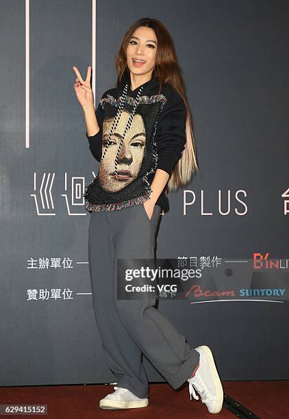 Singer Hebe of S.H.E holds a celebration party after her "If Plus" concert at Taipei Arena on December 12, 2016 in Taipei, Taiwan of China.