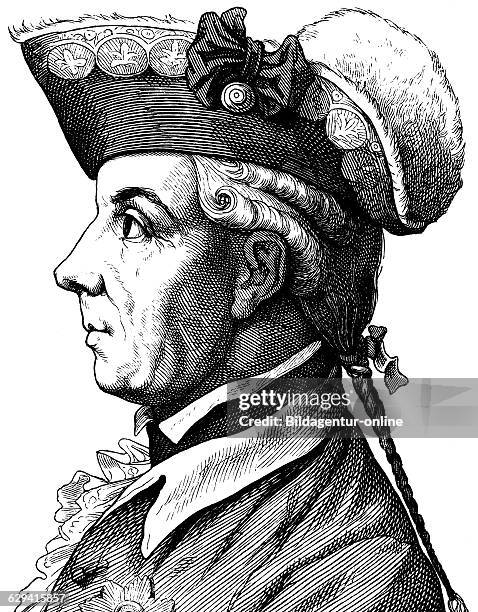Digital improved image of frederick henry louis, prince henry of prussia, prussian colonel, 1726 - 1802, portrait, historic illustration, 1880