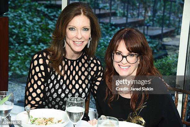 Charlotte Jones Anderson and Megan Mullally attend Hearst Chief Content Officer Joanna Coles Hosts the Hearst 100 Luncheon at Michael's on December...