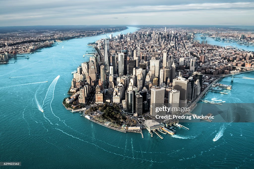 Luftaufnahme der Insel Manhattan