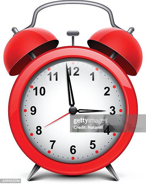 alarm clock - red alarm clock stock illustrations