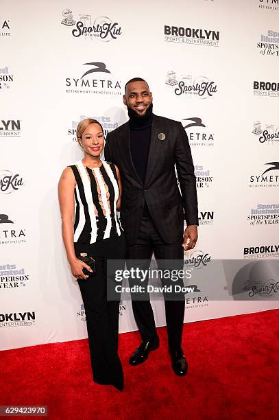 Honoree LeBron James and wife Savannah Brinson attend the 2016 Sports Illustrated Sportsperson of the Year at Barclays Center on December 12, 2016 in...