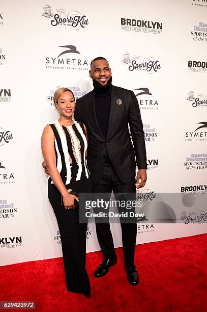 Honoree LeBron James and wife Savannah Brinson attend the 2016 Sports Illustrated Sportsperson of the Year at Barclays Center on December 12, 2016 in...