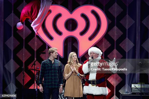 Radio Personality Toby Knapp and fans speak onstage at Hot 99.5's Jingle Ball 2016 at Verizon Center on December 12, 2016 in Washington, DC.