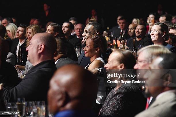 LeBron James and Savannah Brinson attend the Sports Illustrated Sportsperson of the Year Ceremony 2016 at Barclays Center of Brooklyn on December 12,...
