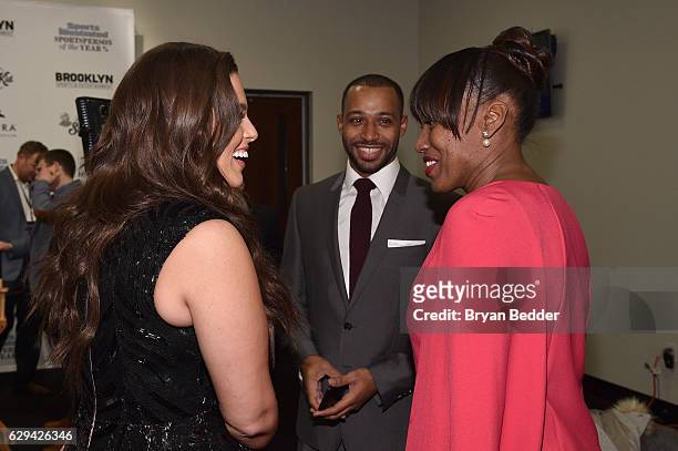 Sports Illustrated Swimsuit Cover Model Ashley Graham, Justin Ervin and Olympic Track and Field athlete Jackie Joyner-Kersee attend the Sports...