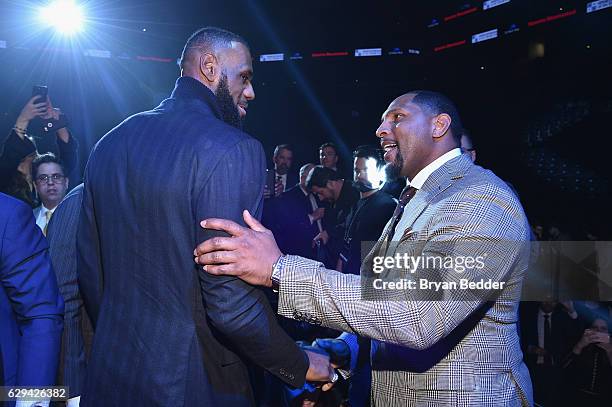 LeBron James and Ray Lewis attend the Sports Illustrated Sportsperson of the Year Ceremony 2016 at Barclays Center of Brooklyn on December 12, 2016...