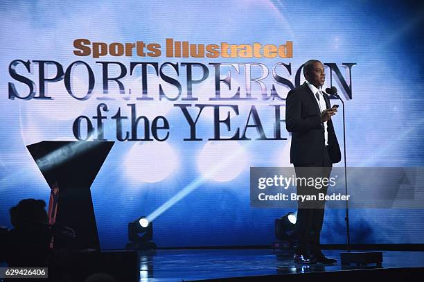 Jay Z speaks onstage during the Sports Illustrated Sportsperson of the Year Ceremony 2016 at Barclays Center of Brooklyn on December 12, 2016 in New...