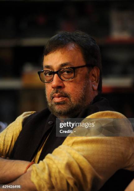 Indian Bollywood film and television director Pankaj Parashar attends the launch of poetry book Flotsam of the Mind author by Malini in Mumbai on...