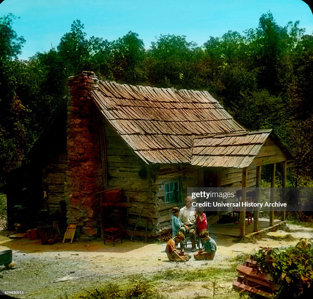 Log Cabin Home Rural Family Usa Historical