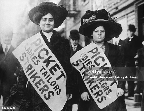 Two Garment Workers Picketing, circa 1909.