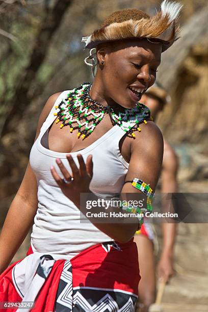 Traditional Zulu Dancers at the Credo Mutwa Cultural Village, Soweto Township, Johannesburg.