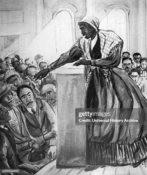 Sojourner Truth, African-American Abolitionist and Women's Rights Activist, Illustration from the Film, "The Emerging Woman", Produced by the Women's...