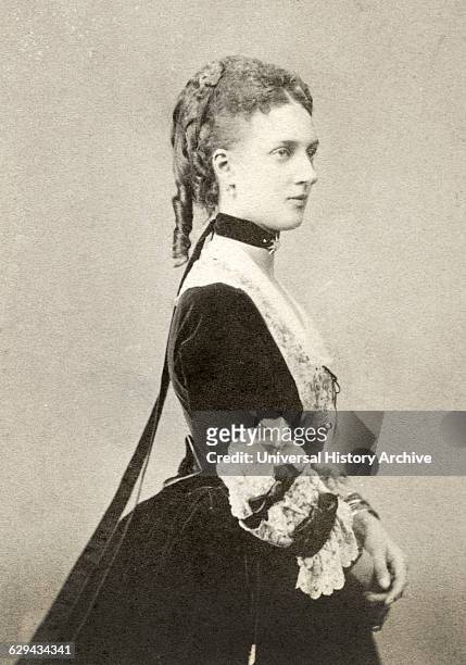 Alexandra of Denmark , Queen Consort of United Kingdom and Empress of India as Wife of King Edward VII, Portrait as Princess of Wales, circa 1865 .