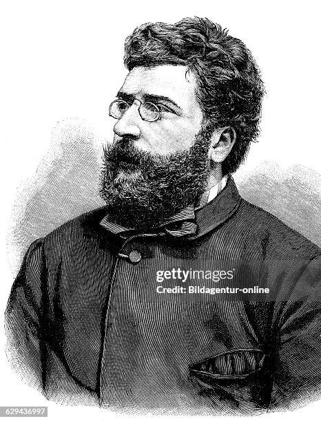 Georges bizet, 1838 - 1875, french composer, historical illustration circa 1893