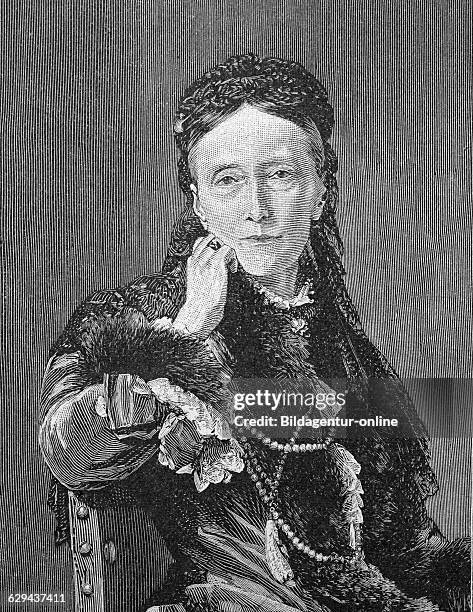 Grand duchess olga nikolaevna of russia, 1822 - 1892, as queen widow of wuerttemberg, historical picture, about 1893