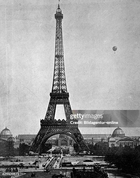 One of the first halftones, the Eiffel Tower, Paris, France, 1880.