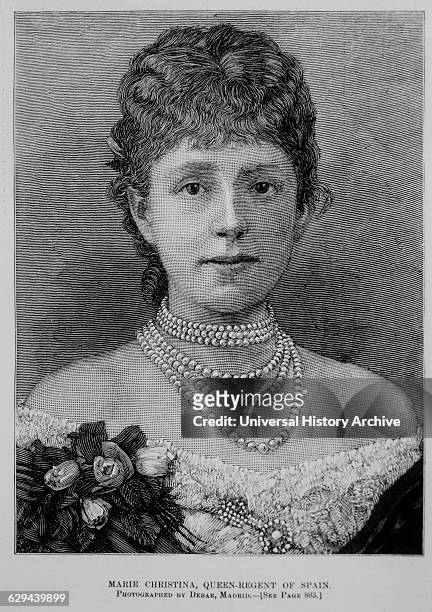 Maria Christina, Queen Regent of Spain, Portrait, Harper's Weekly, Illustration, 1885.