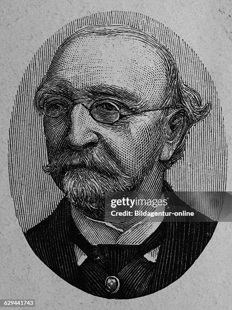 Carl philipp theodor schorn, 1818 - 1900, a german lawyer and politician, wood engraving, about 1880