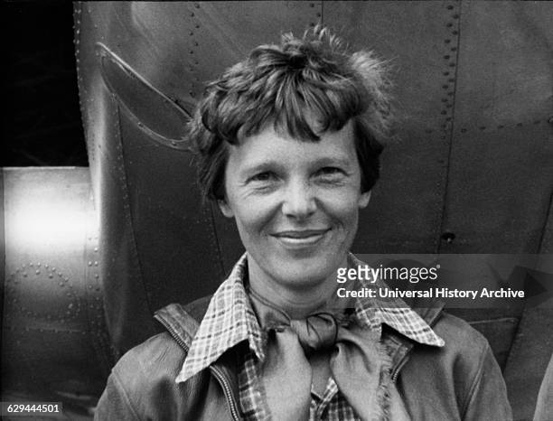 Amelia Earhart , American Aviation Pioneer, Portrait, 1937.