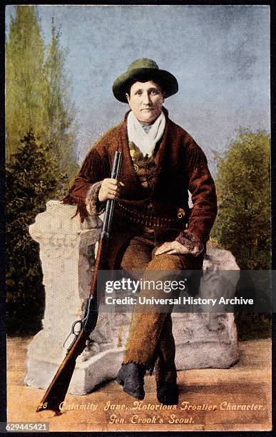 Martha Jane "Calamity Jane" Canary , Frontierswoman and Scout, Portrait, circa 1876.