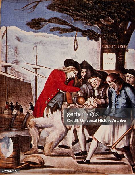 The Bostonians Paying the Excise-man, or Tarring and Feathering, 1774.