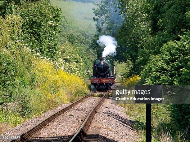 Steam train on the West Somerset steam Railway, UK.