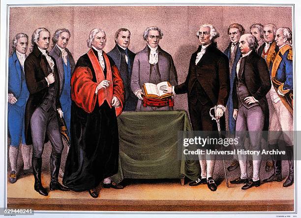 The Inauguration of George Washington Lithograph, Currier & Ives, 1876.