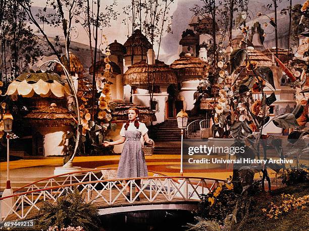 Judy Garland, on-set of the Film, "The Wizard of Oz", 1939.