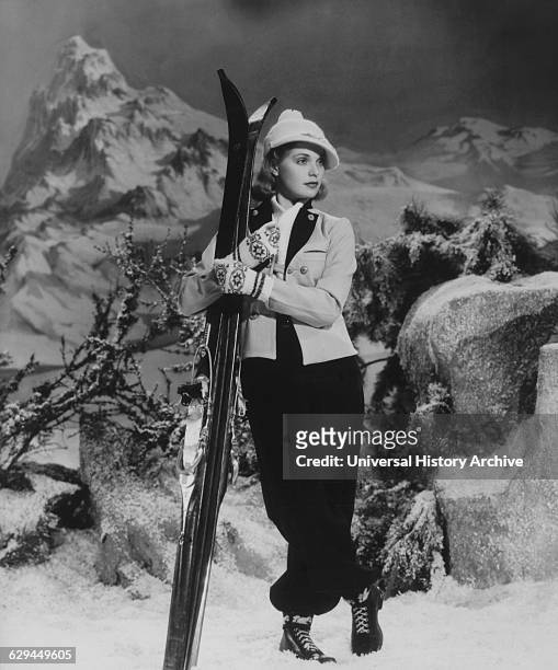 Nan Gray American Film Actress, Portrait with Skis by Ray Jones, 1939.
