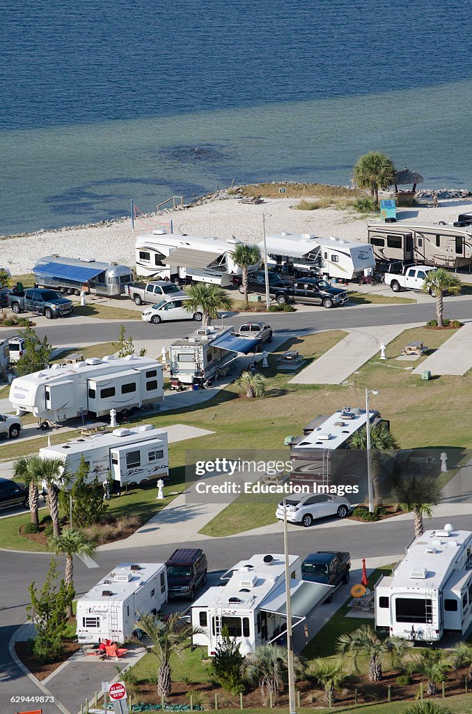 RV and trailer park on Santa Rosa Sound Florida USA