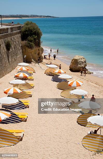 The beach in the Algarve town of Armacao de Pera southern Portugal.