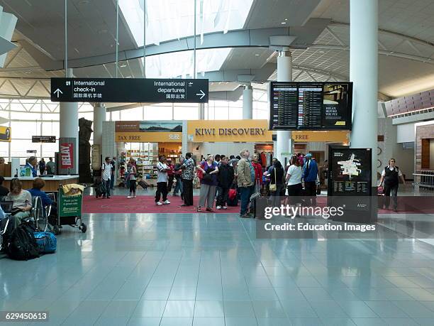 Auckland International Airport New Zealand departures area.