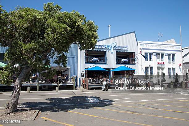 Waterfront buildings Napier New Zealand Restaurant bar and old New Zealand Shipping Company offices.