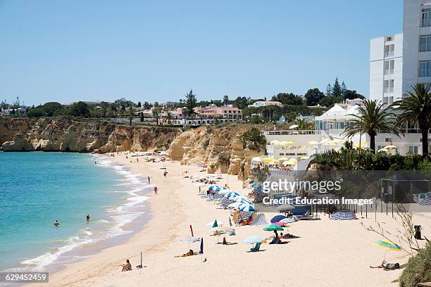 The beach in the Algarve town of Armacao de Pera southern Portugal.