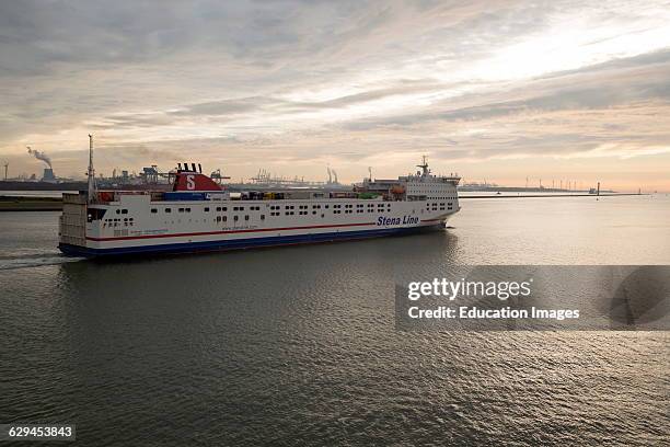 Stena Line freight ferry, Port of Rotterdam, Hook of Holland, Netherlands.