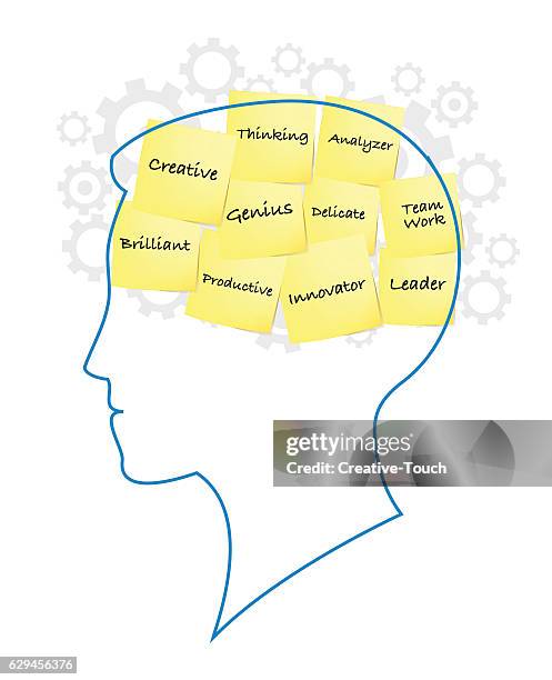 human reminder notes - people sticky notes stock illustrations