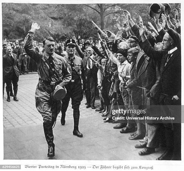 Adolf Hitler at the Fourth Party Day Rally, Nuremberg, Germany, 1929.