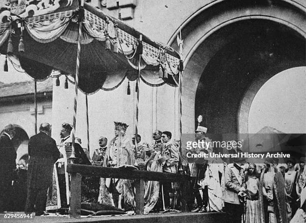 The coronation of King Ferdinand 1 and Queen Marie of Romania, in the little town of Alba Iulia on October 15th 1922. Owin to the war the ceremonies...