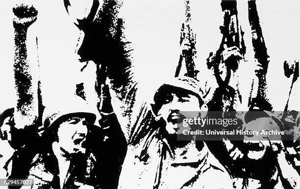 Fidel Castro with his Victorious Soldiers in Havana, Cuba, after the Regime of Fulgencio Batista was Overthrown on January 1, 1959.