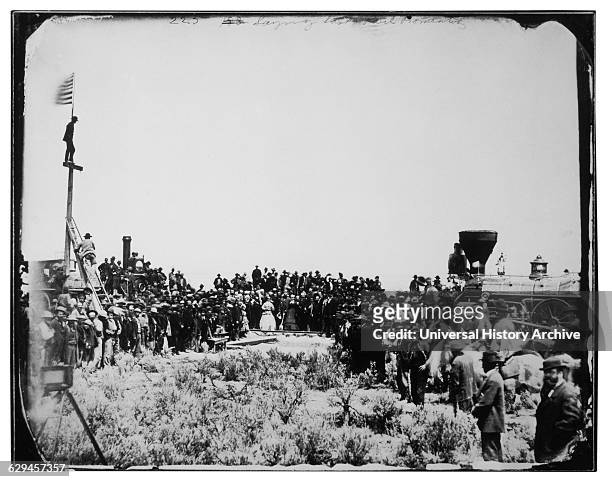 Crowd at Completion of the Trans-Continental Railroad, Promontory, Utah, 1869.