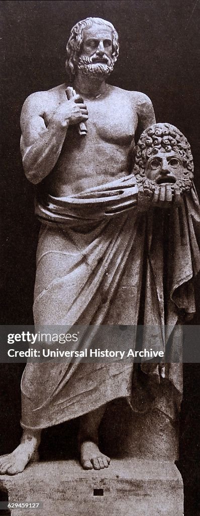 Euripides, the greek tragic poet. He was a contemporary of Anaxagoras and Socrates.