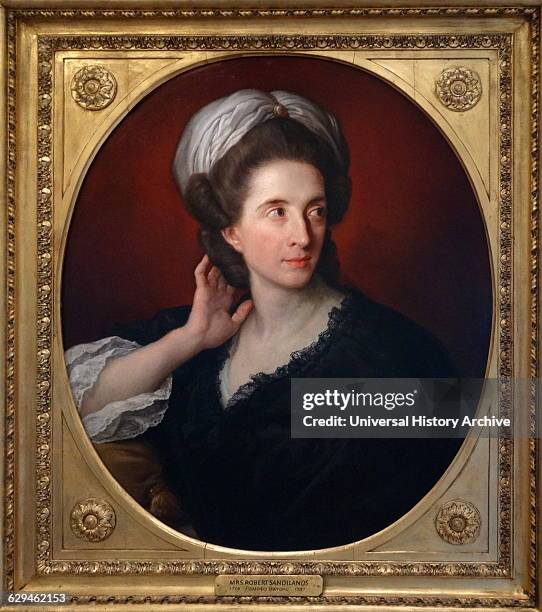 Portrait of Mrs. Robert Sandilands by Pompeo Batoni Italian painter. Dated 18th Century.