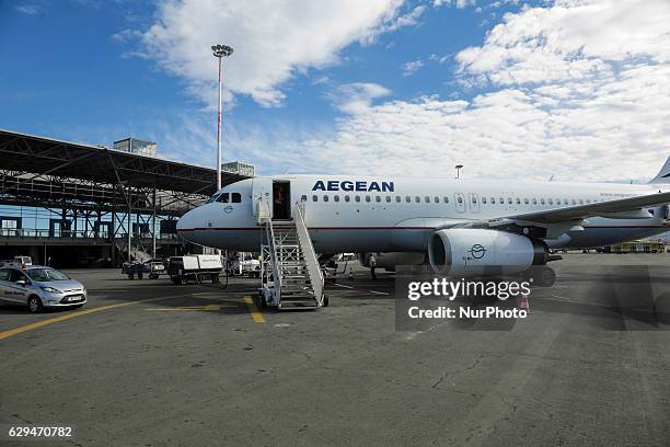 Various images of Aegean Airlines including the interior of the Airbus fleet. Aegean is a Star Alliance member.