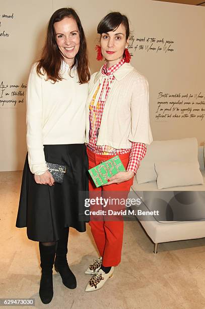 Brita Fernandez Schmidt , Executive Director of Women for Women International UK, and Maria Kastani attend the VIP launch of #SheInspiresMe Fashion,...